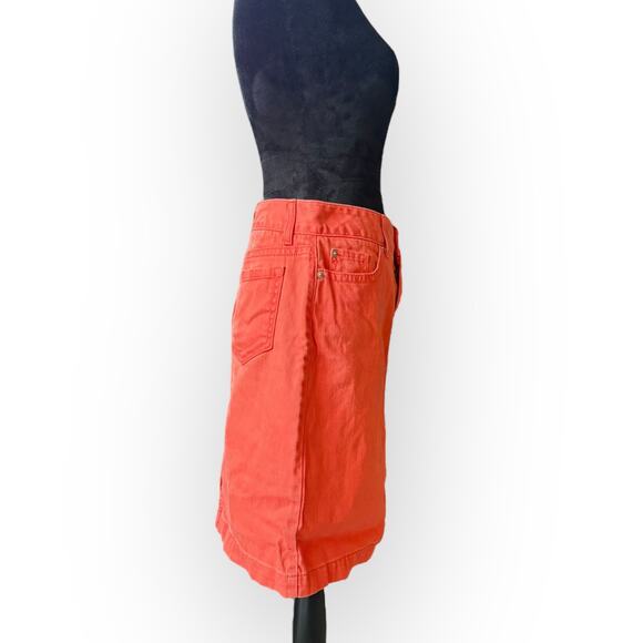 L.L. Bean Women's Orange Favorite Fit Straight Denim Pencil Skirt Size 6 - Picture 6 of 12